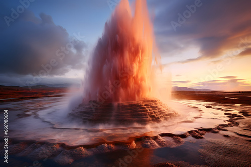 Faszinierendes Naturwunder  Geysir-Ausbruch in Island