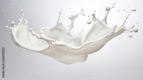 White Milk Splash on white background