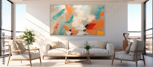 Background of living room with abstract blur