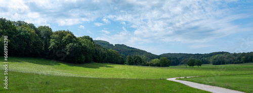 green jura countryside landscape in france