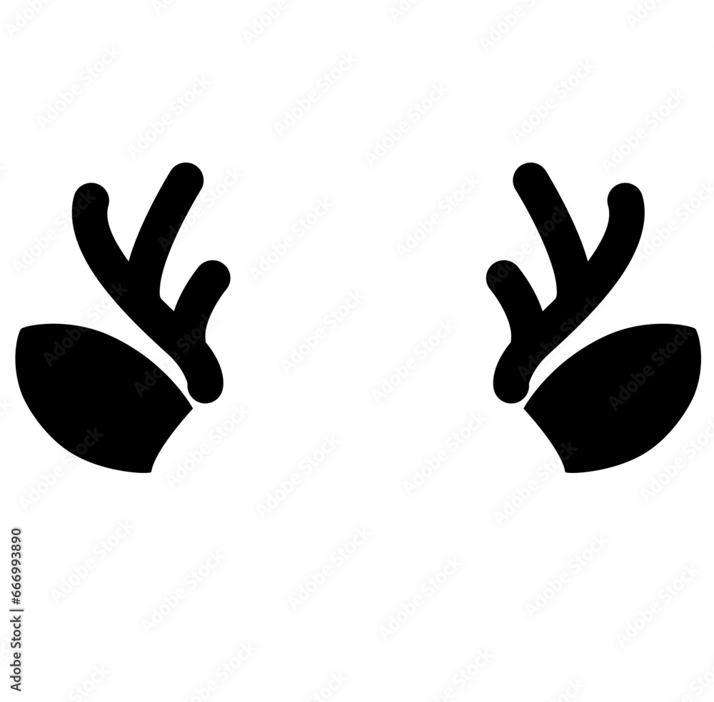 Christmas Reindeer ear Silhouette Christmas Reindeer ear Silhouette