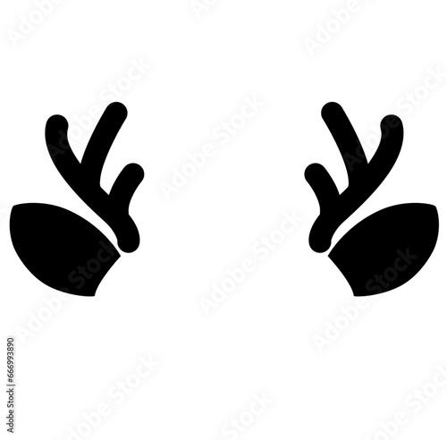 Christmas Reindeer ear Silhouette 