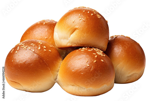 Set of hamburger bread with sesame seeds. Hamburger buns isolated on a white or Transparent background. PNG photo