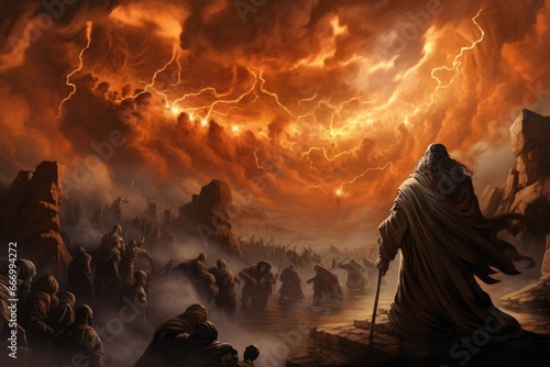 Elijah's showdown with the prophets of Baal. - biblical story photo