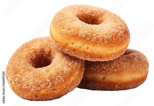 Delicious Homemade Apple Cider Donuts on a white or Transparent background. PNG