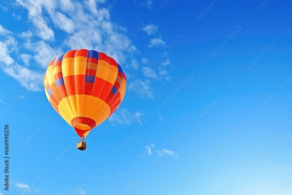 Fototapeta premium balloon soaring high in the clear blue sky