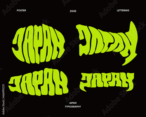 JAPAN tokyo text lettering typography illustration vector streetwear element t shirt design, poster, sticker printable