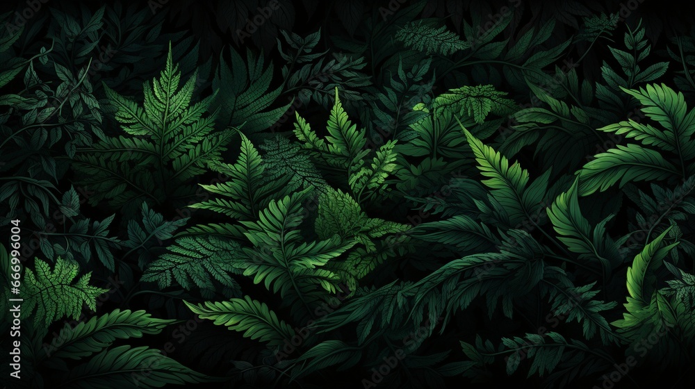 Generative AI. Background of leaves close up