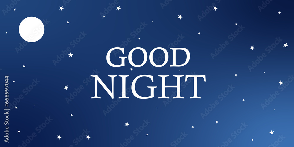 Fototapeta premium Good Night colorful text illustration design