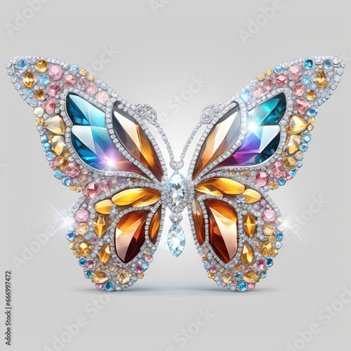 a beautiful butterfly made of jewels Generative AI