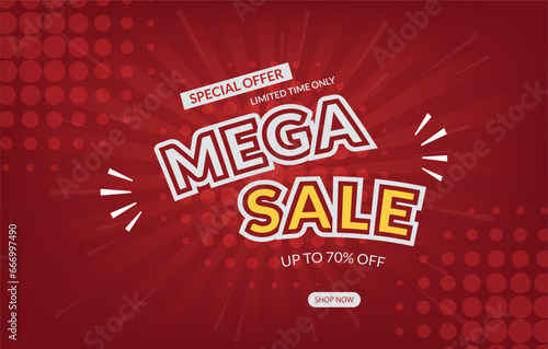 Special Offer Mega Sale Discount Vector Design. Limited Time Only Sale Banner
