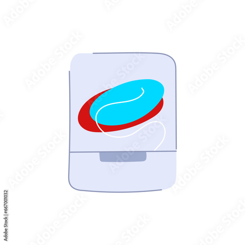 ing dental floss cartoon. dentist dentistry, healthy fresh, treatment closeup ing dental floss sign. isolated symbol vector illustration