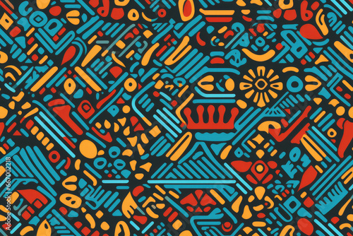 Traditional African textile colorful pattern