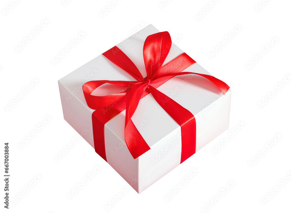 white gift box with a red bow on a transparent background white gift box with a red bow on a transparent background