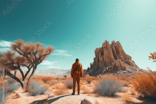 Cinematic shot of Explorer, Desert Oasis © MoriMori