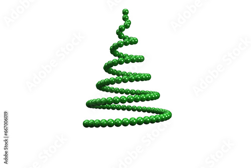 Digital png illustration of green balls shaped christmas tree on transparent background
