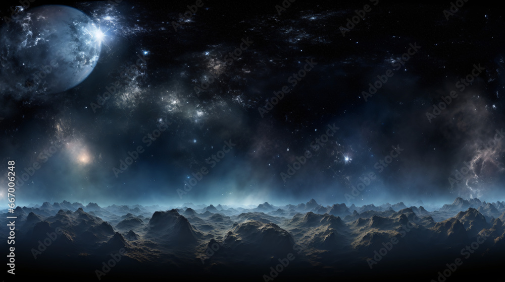 Space nebula panorama equirectangular projection environment
