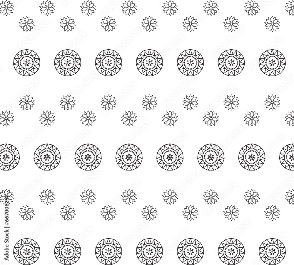Digital png illustration of rows of black flower shapes on transparent background