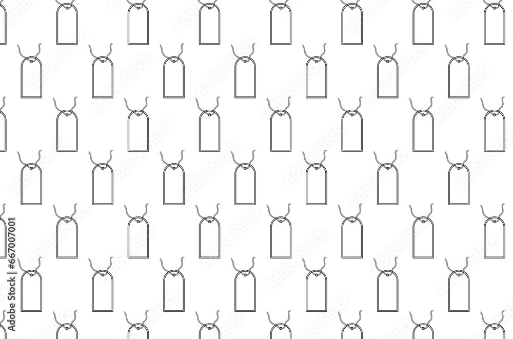 Digital png illustration of black pattern of repeated labels on transparent background