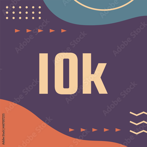 10k follower abstract background with dinamic shape