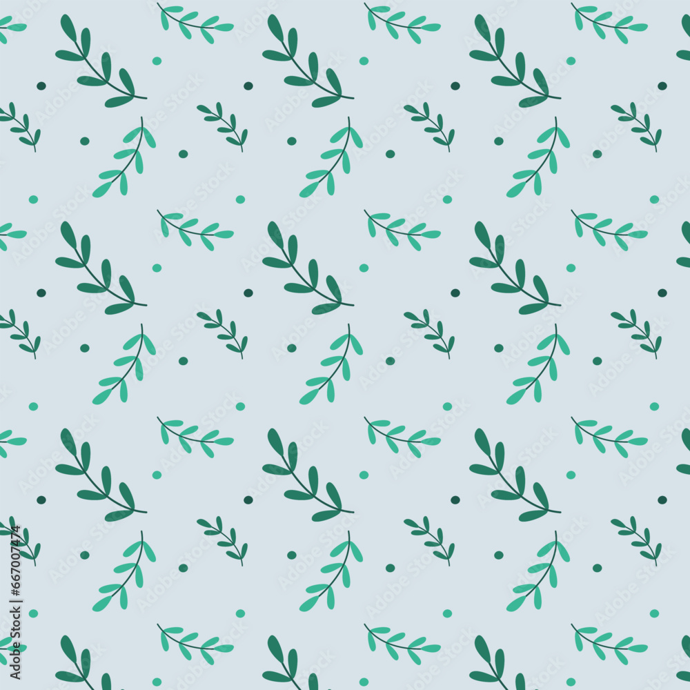 Green Leaf Seamless Pattern Background. Summer Botanical Floral Vector Illustration Green Leaf Seamless Pattern Background. Summer Botanical Floral Vector Illustration