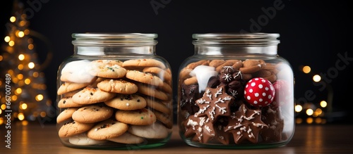 Various cookies in a jar