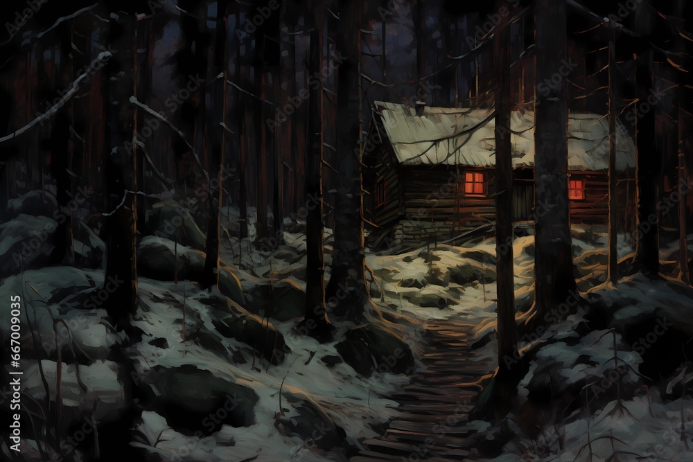 cabin in the winter forest, landscape, winter desktop background cabin in the winter forest, landscape, winter desktop background