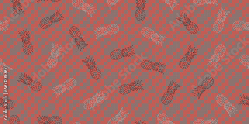 Pineapple seamless vector repeat pattern
