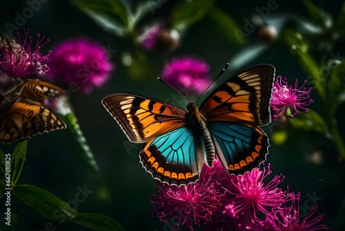 butterflies flying on flowers