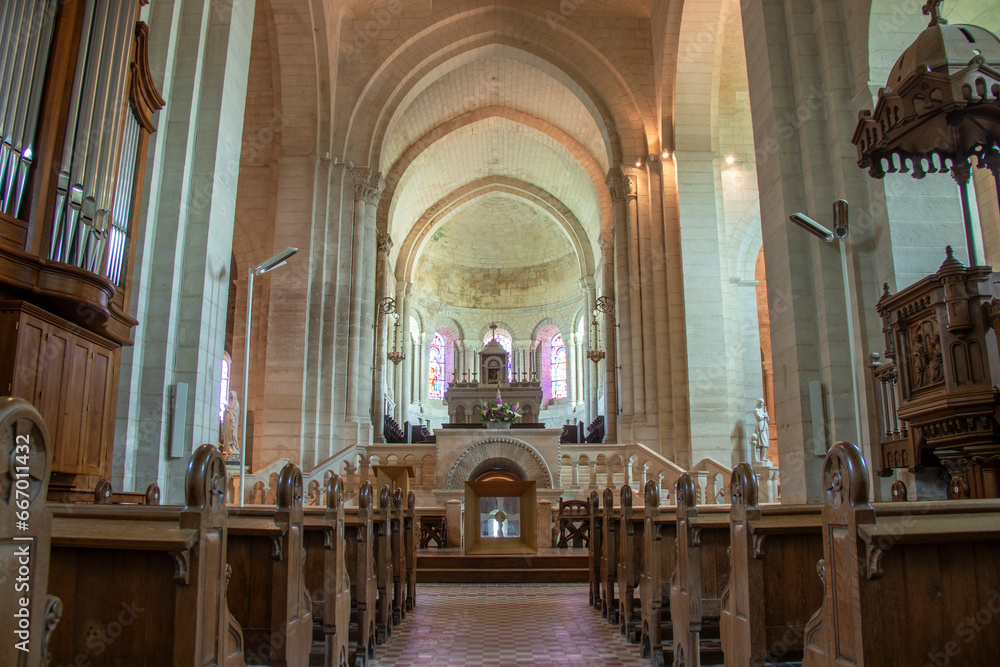 Vouvant. Intérieur de l'église Notre-Dame-de-l'Assomption, Vendée. Pays de la Loire