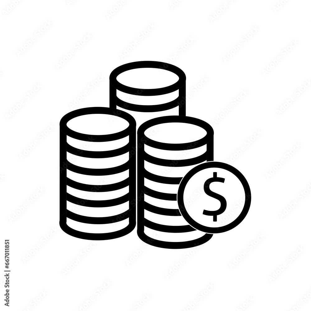 coin stack icon with simple design coin stack icon with simple design