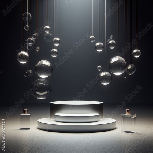  Podium for cosmetic product display abstract background pedestal for social media post