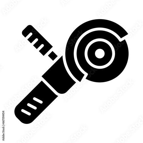 Angle Grinder Glyph Icon Design
