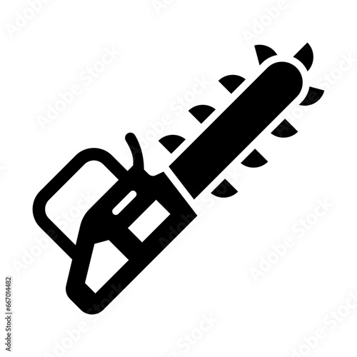Chainsaw Glyph Icon Design