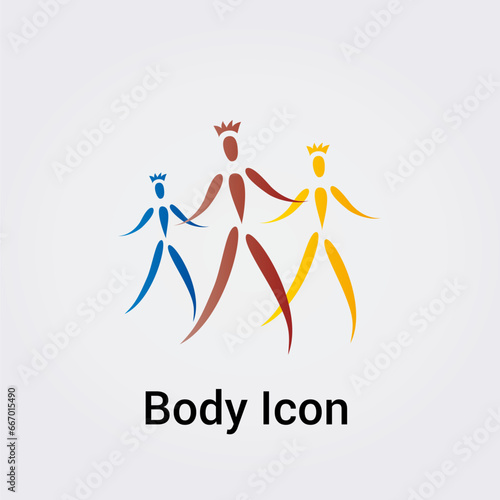 Illustration Corps Silhouette isolée Icône Illustration Couleurs graphique Symbole Nature, Sports et Fitness, Logo pour entreprise