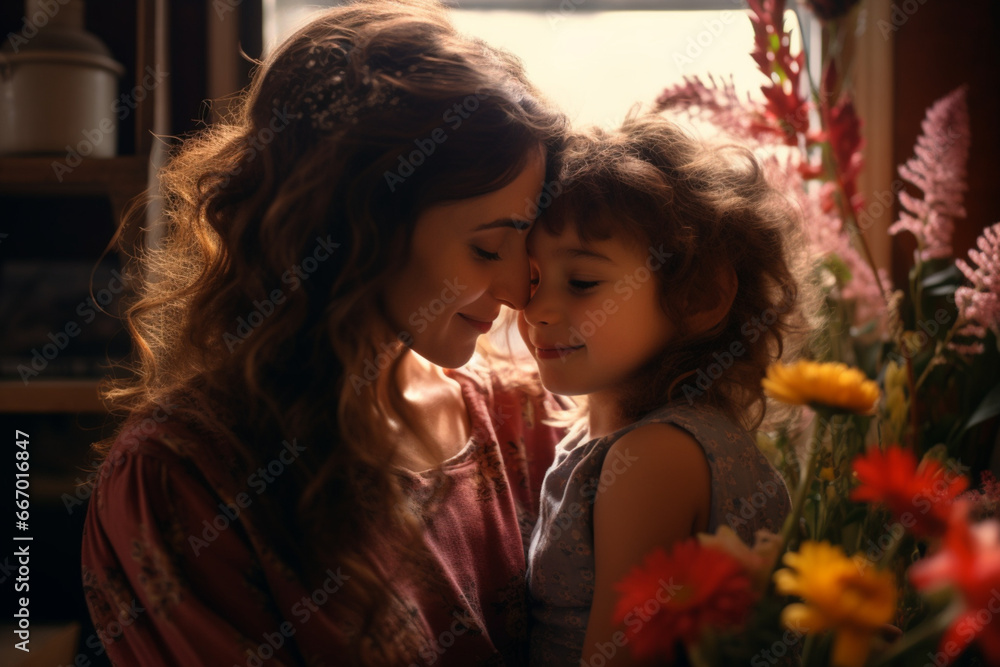 Shot of an adorable little girl and her mother in a warm embrace at home Shot of an adorable little girl and her mother in a warm embrace at home