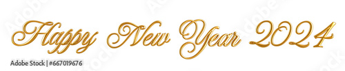 Happy new year gold text isolated 
