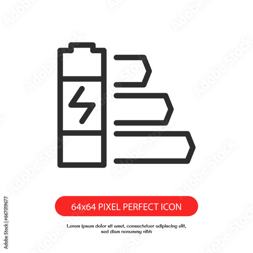 power consumption level outline icon pixel perfect good for web or mobile app
