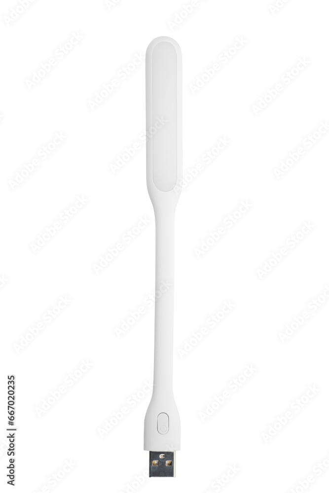 Plastic USB LED portable lamp on white background. Plastic USB LED portable lamp on white background.