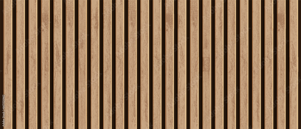 Wooden textured slats for advertising banners. Mockup for store fronts. Vector background - obrazy, fototapety, plakaty 