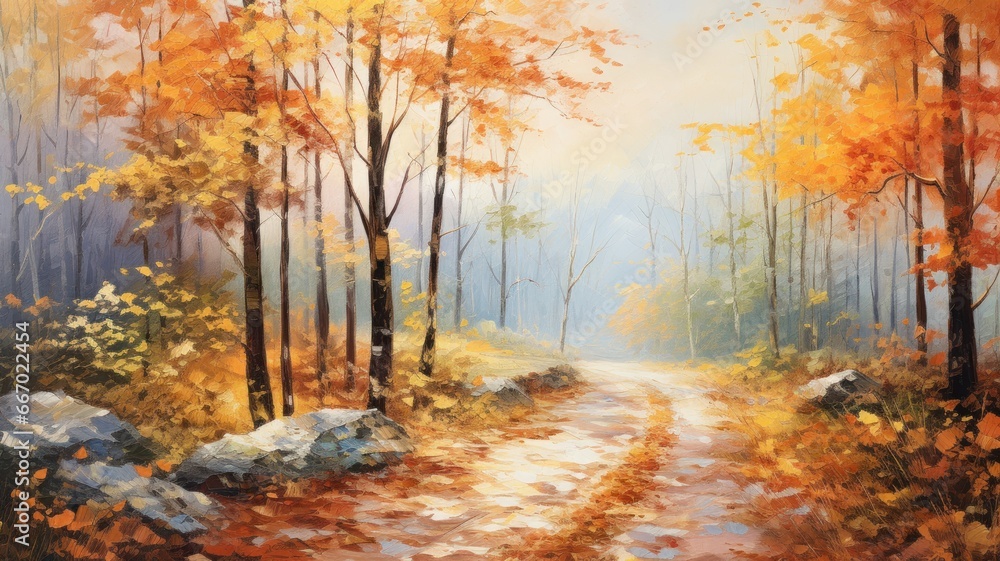 autumn in the forest. Generative AI autumn in the forest. Generative AI