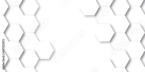 Fototapeta Naklejka Na Ścianę i Meble -  Abstract background with hexagon, modern abstract vector polygonal pattern. Futuristic abstract honeycomb technology white background. Luxury white hexagon pattern.