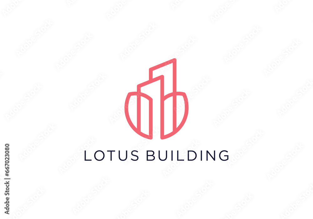lotus flower building apartments line outline logo design template
lotus flower building apartments line outline logo design template