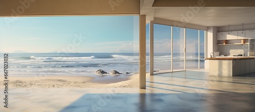 Fototapeta Naklejka Na Ścianę i Meble -  Virtual beach house interior in no property release required