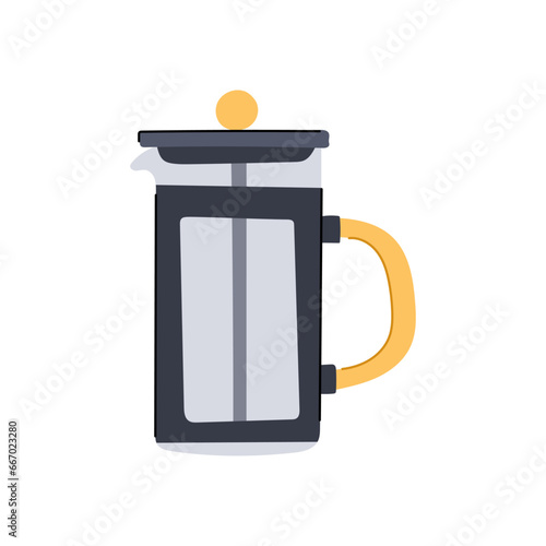 beverage french press coffee cartoon. cup morning, fresh glass, caffeine kitchen beverage french press coffee sign. isolated symbol vector illustration