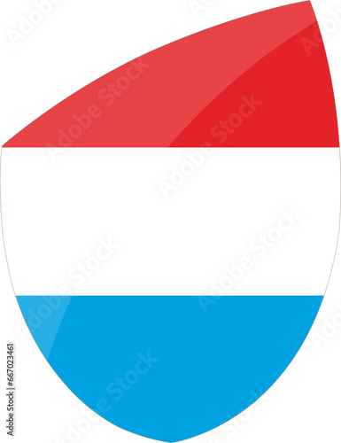 Luxembourg flag in rugby icon style