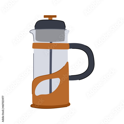 caffeine french press coffee cartoon. kitchen table, black breakfast, eso aroma caffeine french press coffee sign. isolated symbol vector illustration