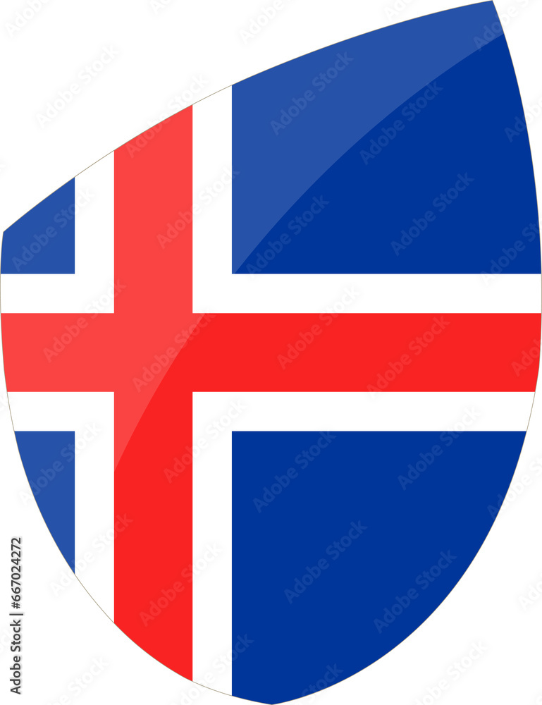 Fototapeta premium Iceland flag in rugby icon style