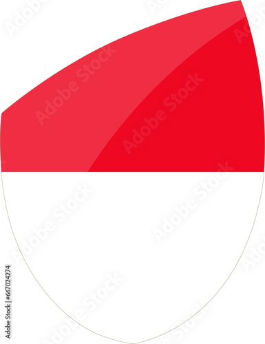 Monaco flag in rugby icon style