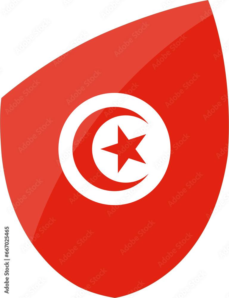 Tunisia flag in rugby icon style Tunisia flag in rugby icon style